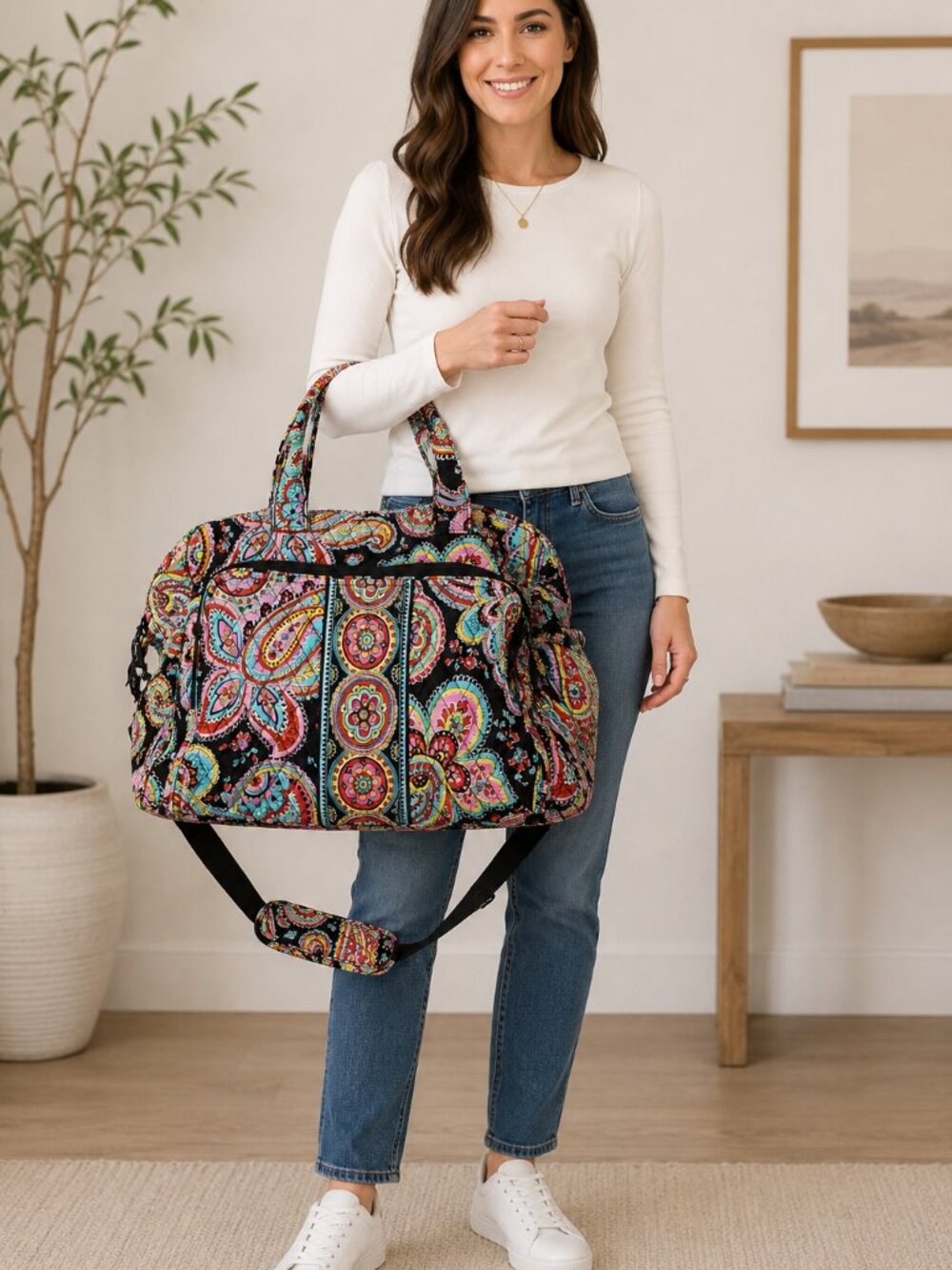 Vera Bradley Weekender travel bag in a colorful retired paisley print